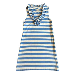 Kate Spade Blue White Stripe Lucille Dress Sleeveless Cotton Stretch Size Small